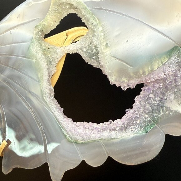 Druzy Agate Amethyst Butterfly Wings Blue Purple Natural Stone Chalcedony 772g # - Picture 2 of 11